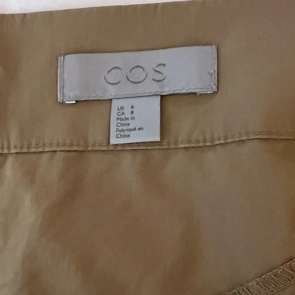 Cos bias cut khaki A-Line cotton maxi Skirt